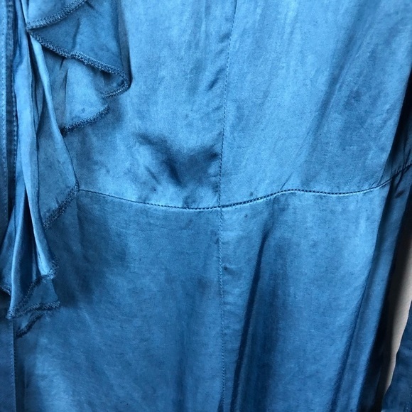 Raquel Allegra Victorian Ruffle Tie Dye Dress Blue Casual Maxi Small Long Sleeve - Picture 9 of 13